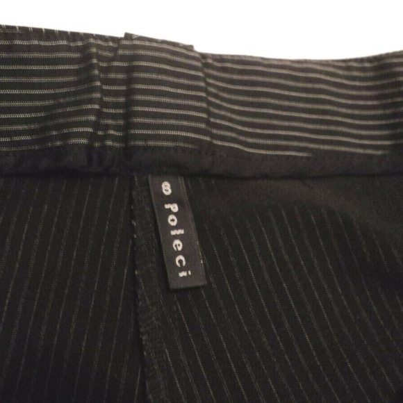 Poleci Pants Size 8 Black w/ Silver Pinstripes - Picture 5 of 5
